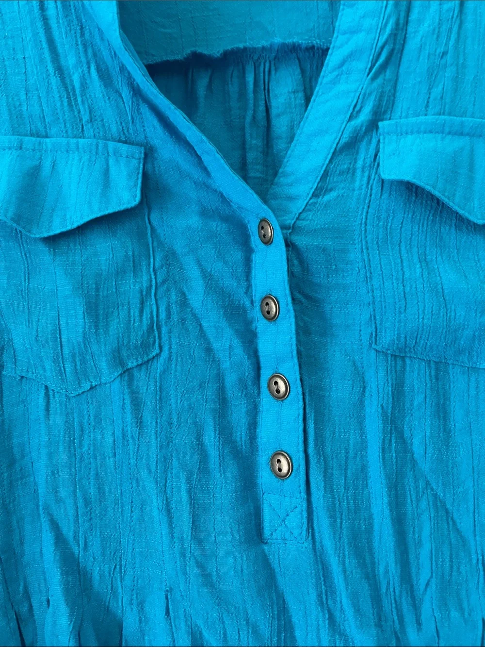 Alfani Women’s Turquoise Button-Front Blouse - Picture 8 of 8